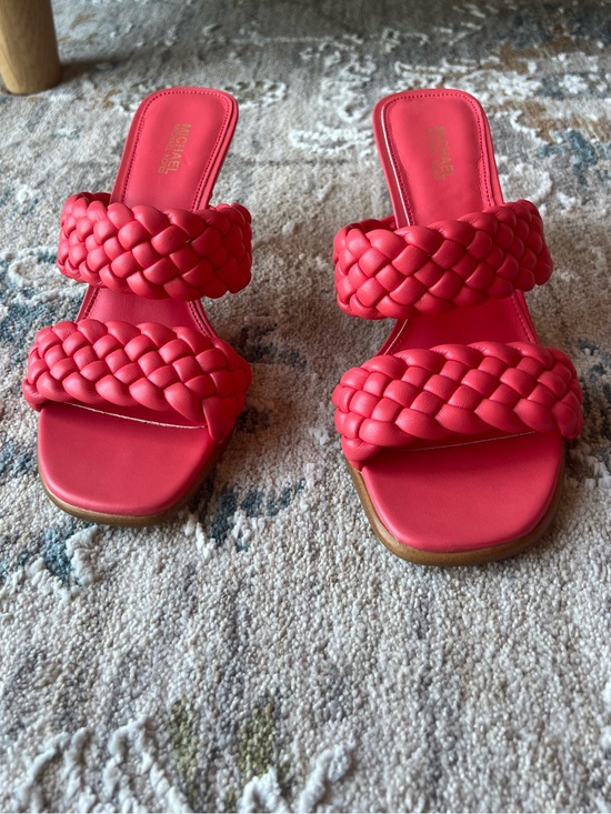 Michael Kors Shoes - Michael Kors Braided Double-Strap Slide Sandal Heels in Corral